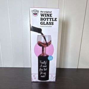 BigMouth Inc. Novelty Hand Blown Wine Bottle Glass 750mL 11.5" Tall Clear